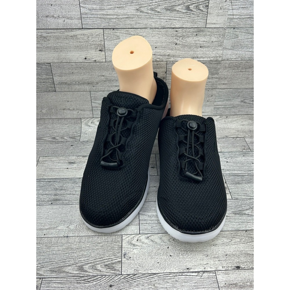 Propet TravelActiv Mules Black Mesh Toggle Slip On Sneakers Women Size 10W